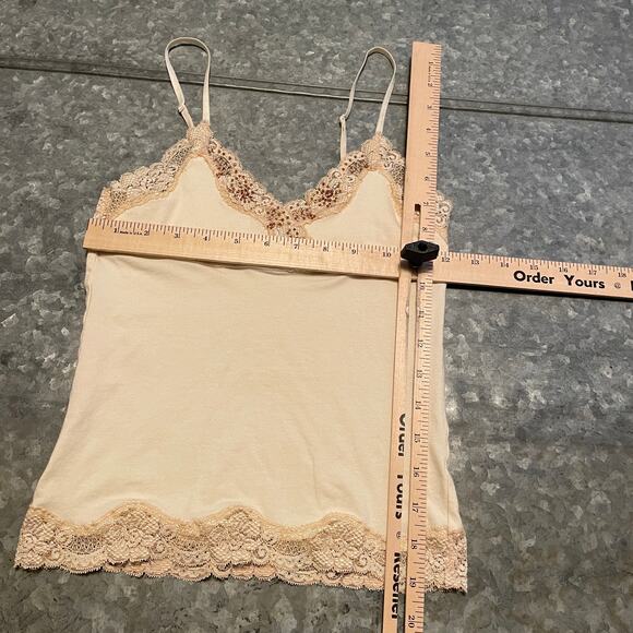 Vintage Y2K Abercrombie Lace Cami Tank Top XS Bundle Pink Cream Spaghetti Strap - Picture 6 of 11